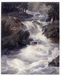 Waterval bij Ambleside, gezien door een raam