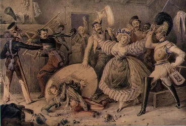 Een vechtpartij in een herberg, c.1830