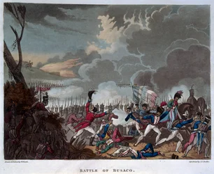 Slag bij Busaco op 27 september 1810, gegraveerd door J.C. Stadler, gepubliceerd 1818