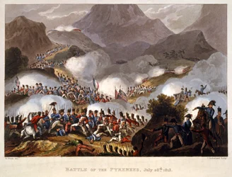 Slag bij de Pyreneeën, 28 juli 1813, uitgegeven in Londen 1815