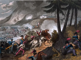Slag bij de Pyreneeën in 1813, gegraveerd door J.C. Stadler, gepubliceerd door Thomas Tegg, 1818