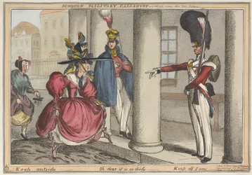 Moderne militaire heldhaftigheid - Een schets bij het Nieuwe Paleis Houd buiten - Oh jee, het is zo vies, c.1829