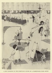 Een drukke ochtend in de weelderige studio van een modieuze haarartiest