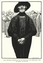 Deze vriendschappelijke houding maakte hem eerbiedwaardig en van grote achting (litho)