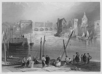 Galway, vanaf de Gladdagh (gravure)