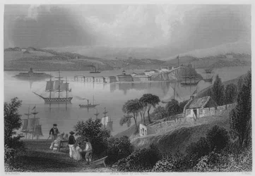 De Inham van Cork, nu Queenstown (gravure)
