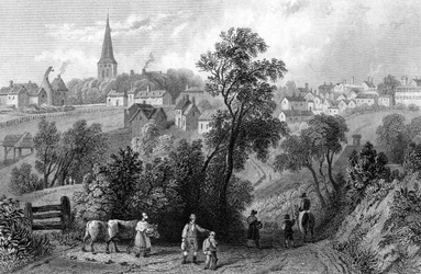 Braintree, Essex, gegraveerd door Henry Adlard, 1832