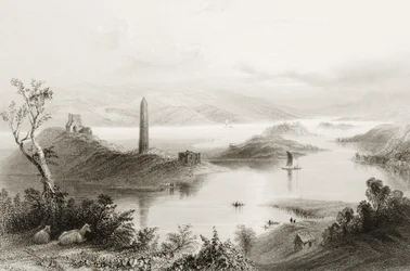 Devenish Island, County Fermanagh, Ierland, uit 