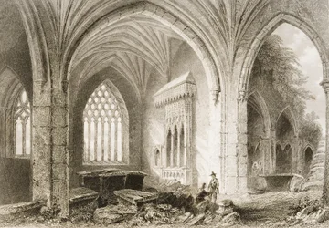 Interieur van Holycross Abbey, County Tipperary, Ierland, uit 