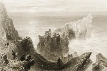 Kenbaan Castle, nabij Ballycastle, County Antrim, Noord-Ierland, uit 