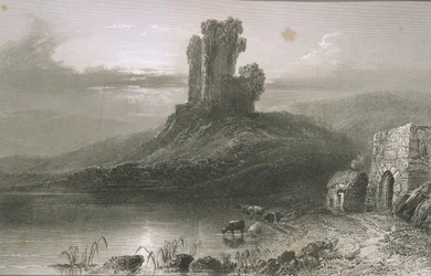 Kilcolman Castle, County Cork, Ierland, uit 