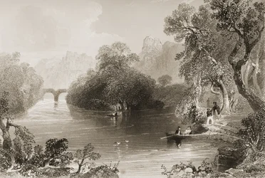 Killarney, Old Weir Bridge, County Killarney, Ierland, uit 