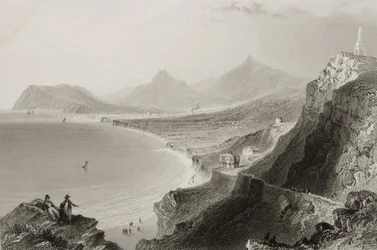 Killiney Bay, County Dublin, Ierland, uit 