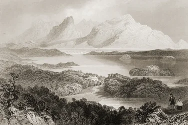 Lake Garromin, Connemara, County Galway, uit 
