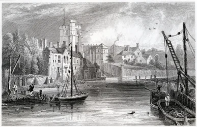 Maidstone vanaf het water, Kent, 1832