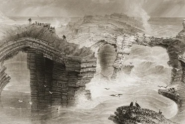 Natuurlijke Bruggen bij Kilkee, County Clare, Ierland, uit 