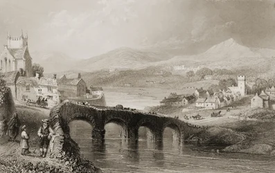 Uitzicht op Bray, County Wicklow, Ierland, uit 