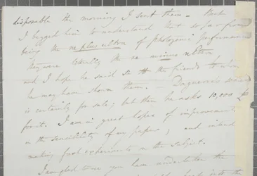 Ondertekende brief van William Henry Fox Talbot aan James David Forbes