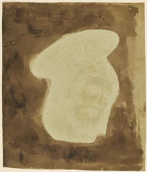 [Het hoofd van Christus van een schilderij op glas].