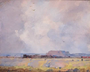 In het Plateau Land, met een bewoonde Pueblo