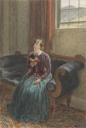 Een dame die leest, genaamd mevrouw William Hunt