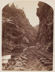 Uitzicht op een Spoorweg in de Rockies, ca.1865