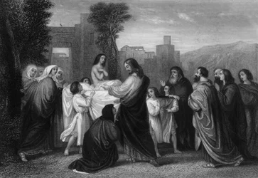 En hij die dood was ging zitten en begon te spreken, ca. 1830s