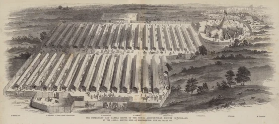 De werktuig- en veeshows van de Royal Agricultural Society of England, op de jaarlijkse bijeenkomst gehouden in Northampton, 20, 21, 22 juli 1847