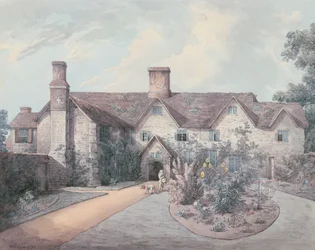 Een jongen die een trommel speelt in de tuin van een landhuis, 1793