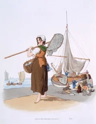 Vrouwelijke Garnalenvisser, uit 