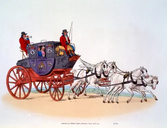 Postkoets, de Worcester en de London Royal Mail, 1808
