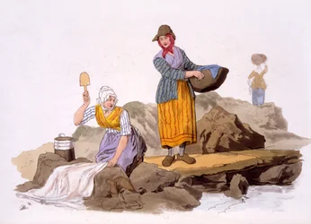 Wasvrouwen, uit The Costumes of Great Britain, uitgegeven door Henry Miller, 1805