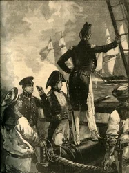 Kapitein William Walpole onderschept de schepen van de Hertog van Saldanha, Liberale Oorlogen, 1829 ca. 1890