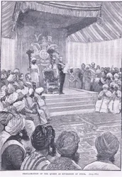 Proclamatie van de koningin als soeverein van India 1858 AD