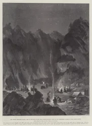 De Opstand aan de Indiase Grens, het 1e Brigade van de Tirah Expeditionary Force tijdens hun Kerstdiner in de Bazar Vallei