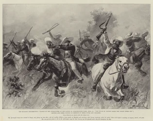 De Matabili-opstand, aanval van de Afrikaners bij de slag om Colenbrander Farm, 25 april, Eén aanraking van de natuur maakt de hele wereld verwant; Britten en Boeren verenigen zich ter verdediging van hun vrouwen