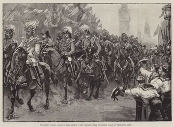 De Jubileum van de Koningin, Begeleiding van Koninklijke Prinsen in de Processie van Buckingham Palace naar Westminster Abbey