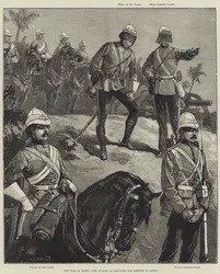 De oorlog in Egypte, de bewakers uitgerust voor dienst in Egypte