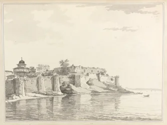 Gezicht op het fort van Allahabad