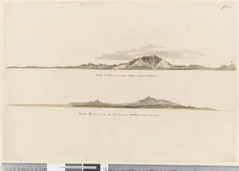 Profiel van de kust van het eiland Mayo, Kaapverdische Eilanden