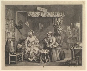 Het verloop van een hoer, Plaat 3, april 1732