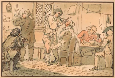 Ontbijtscène uit De Vijf Dagen Peregrinatie, 1732
