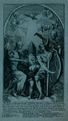 Burlesque op Kents Altaarstuk in St Clement Danes, ca. 1725