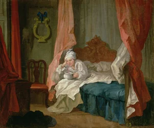 Francis Matthew Schutz in zijn bed, c.1755-60