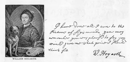 Handschrift en handtekening van William Hogarth, uit een brief aan Sir Richard Grosvenor over zijn opdracht voor een schilderij van Sigismunda, 13 juni 1757