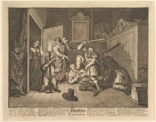 Hudibras gecatechiseerd Twaalf grote illustraties voor Samuel Butlers Hudibras, Plaat 9, 1725-68