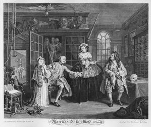 Huwelijk à la Mode, Plaat III, De Inspectie, 1745