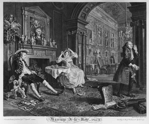 Marriage a la Mode, Plaat II, De tête-à-tête, 1745