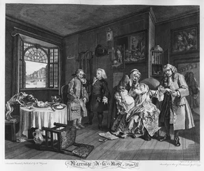 Huwelijk a la Mode, Plaat VI, De dood van de dame