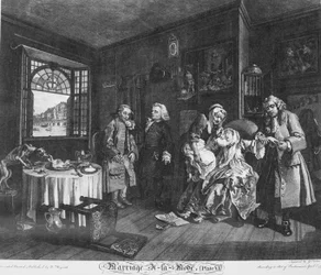 Huwelijk à la Mode, Plaat 6, (De Dood van de Gravin)